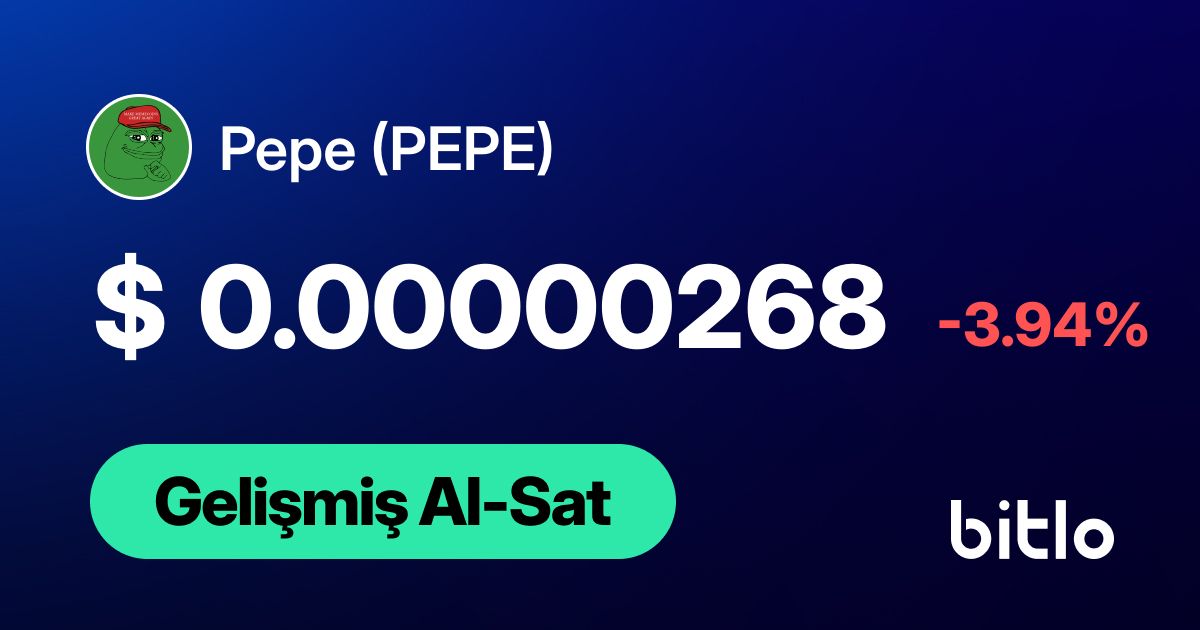 0,00000277 USDT | Pepe (PEPE) Fiyatı ve Pepe Fiyat Grafiği - PEPE